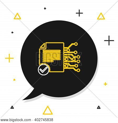 Line Smart Contract Icon Isolated On White Background. Blockchain Technology, Cryptocurrency Mining,