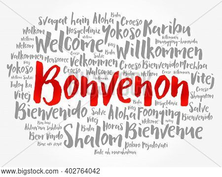 Bonvenon (welcome In Esperanto) Word Cloud In Different Languages