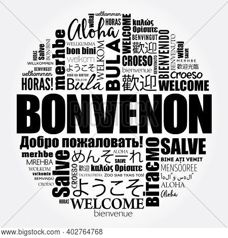 Bonvenon (welcome In Esperanto) Word Cloud In Different Languages