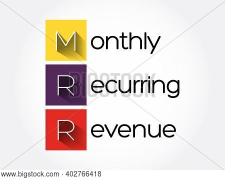 Mrr - Monthly Recurring Revenue Acronym, Business Concept Background