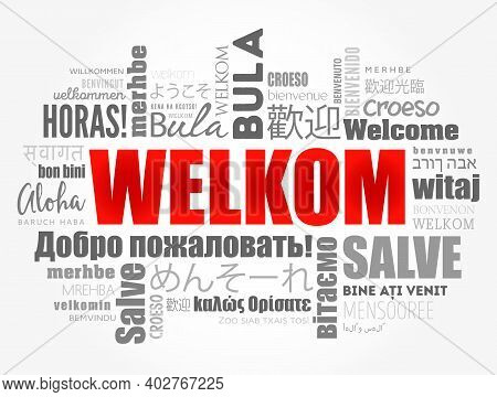Welkom (welcome In Afrikaans) Word Cloud In Different Languages