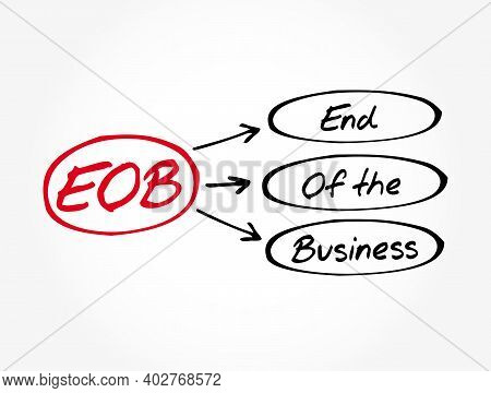 Eob - End Of The Business Acronym, Business Concept Background