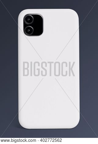 White mobile phone case mockup product showcase back view
