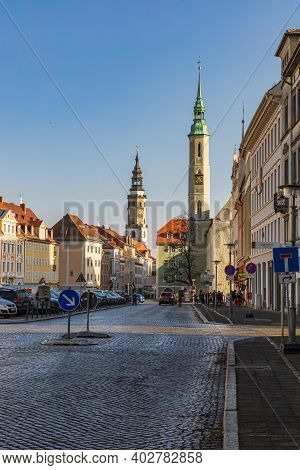 Zgorzelec Gorlitz January 27 2020 Two Clock Towers At Market Square
