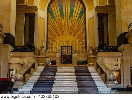 Zgorzelec Gorlitz January 27 2020 Interior With Stairs In Front Of In City House Of Culture