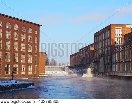 Finlayson (on The Leftside) And Vapriikki/tampella (on The Right Side) Old Factory Buildings On Tamm