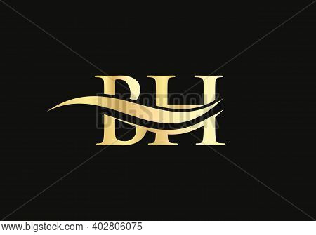 Initial Linked Letter Bh Logo Design. Modern Letter Bh Logo Design Vector With Modern Trendy
