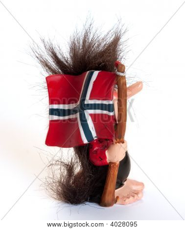 Il Troll norvegese. Isolated On White