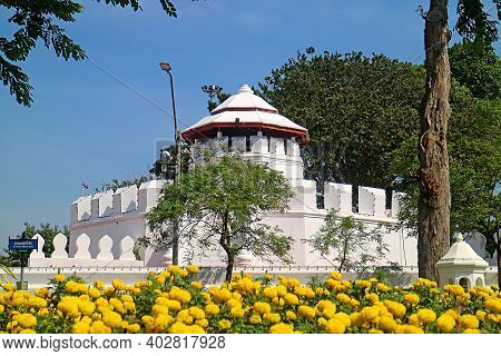 Impressive Ramparts Of The Historic Mahakan Fort On Maha Chai Road, Phra Nakhon District, Bangkok, H
