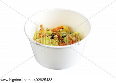 Shrimps In Sweet Wasabi Mayo Sauce. Vasabi Prawns In Green Spicy Dish. Asian China Or Thai Crunch Se
