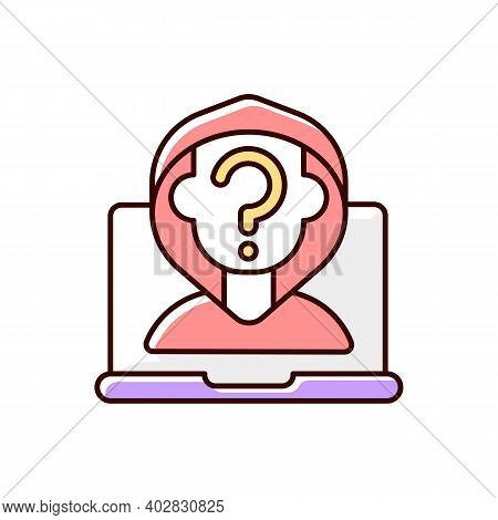 Anonymous Cyberbullying Rgb Color Icon. Cyberharassment Anonymity. Social Media Account Privacy. Use