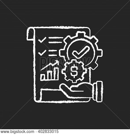 Management Accounting Chalk White Icon On Black Background. Process Of Preparing Reports About Busin