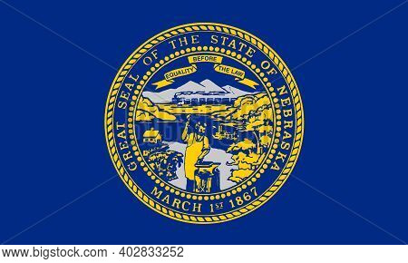 Official Large Flat Flag Of Nebraska Horizontal
