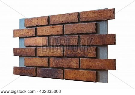 Clinker Brick Of Brown Color. Clinker Thermal Panels For Finishing The Facade Of The House. Tiles Fo