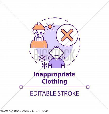Inappropriate Clothing Concept Icon. Sign Of Parental Neglect. Damage To Kids Health, Wellbeing. Chi