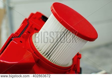The Filter Of The New Industrial Wet And Dry Vacuum Cleaner With A Professional Hepa Filter