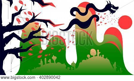 Vector Background In Grain Brush Style. Digital Art
