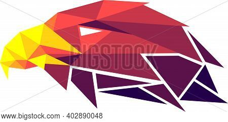 Vector Eagle In Low Poly Style. Digital Art