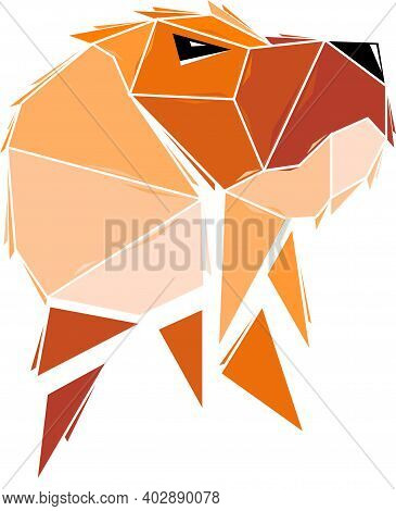 Vector Dog In Low Poly Style. Digital Art