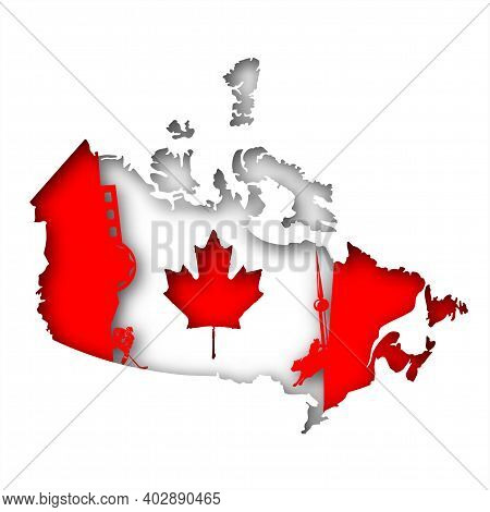 Vector Canada In Paper Art Style. Digital Art