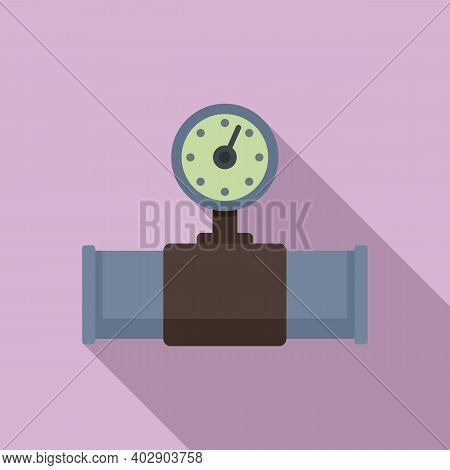 Counter Water Pipe Icon. Flat Illustration Of Counter Water Pipe Vector Icon For Web Design