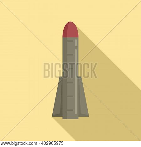 Missile Flight Icon. Flat Illustration Of Missile Flight Vector Icon For Web Design
