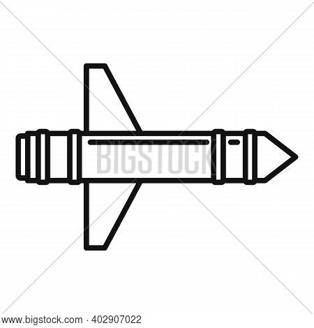 Missile Fly Icon. Outline Missile Fly Vector Icon For Web Design Isolated On White Background