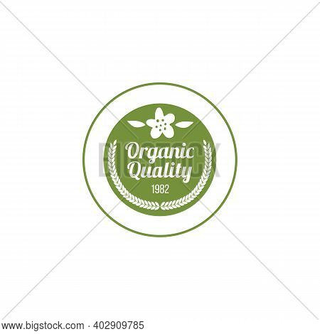 Organic Quality Badge A Vector Illustration Isolated On A White Background