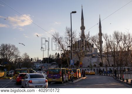 Istanbul / Turkey January 5, 2021 Üsküdar Vâlide-İ Cedid Mosque