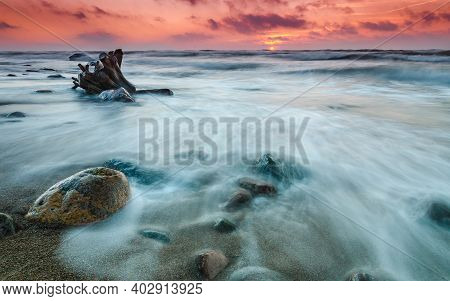 An Evening By The Baltic Sea In Lithuania.