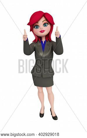 3d Illustration Of 3d Manager With Thumsup Pose.