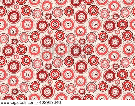 Circles Seamless Pattern, Abstract Doodle Pattern For Mothers Day Card, Birthday, Kids, Cloth, Fabri