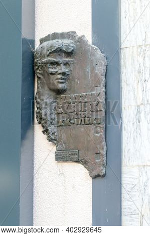 Sopot, Poland - October 4, 2020: Memorial Plaque Of Zbigniew Hubert Cybulski.