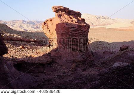 Hiking In Evening In Shehoret Mountains, South Israel