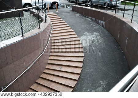 Marble Circular Staircase To The Underground Passage.