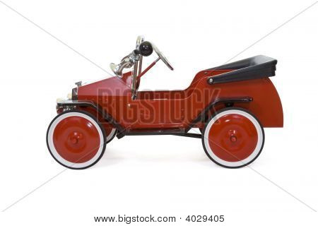Röd Vintage Toy Car - isolerade