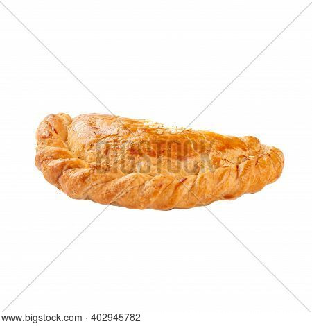 Isolated Orinetal Puff Pies With Meat Samsa