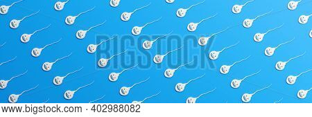 Sweet little smiling sperm background 3D illustration