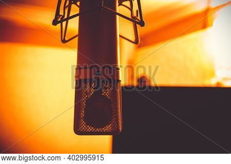 Paris - France -december 1, 2020 : Neumann Microphone In A Professional Audio Studio