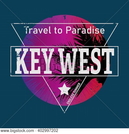 Key West Color Retro Design Poster Summer
