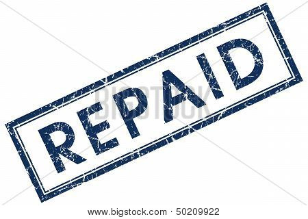 Repaid Blue Rectangle Stamp