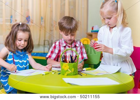 Group Of Cute Little Prescool Kids Playing