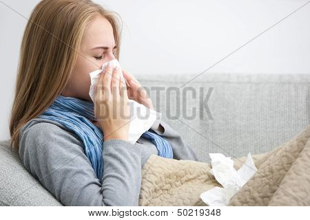 Sneezing Woman