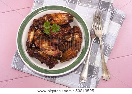 Grilled Chicken Wings In A Bowl