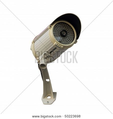 Cctv Or Security Camera Isolated Over White Background
