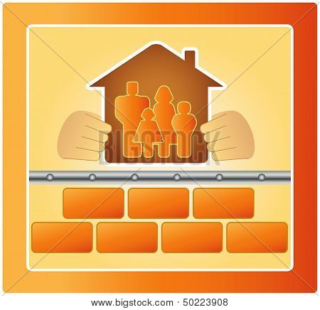 family in the warm house