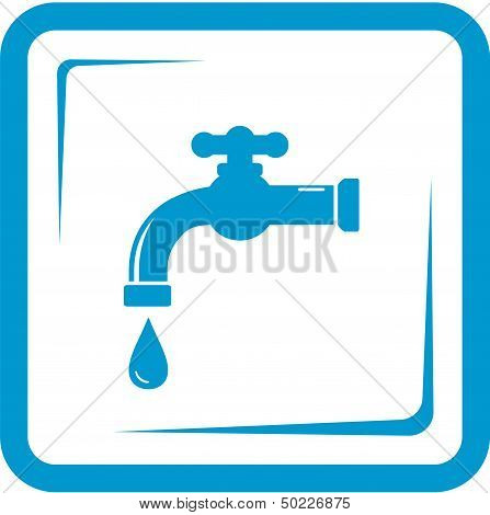 faucet in frame - tap water symbol