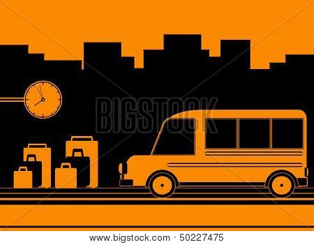 background with bus station