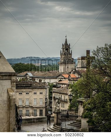 View from hill near Palais des Papes in Avignon, France