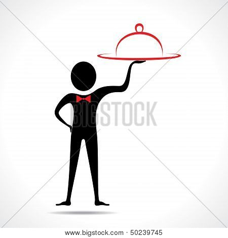 man with platter stock vector